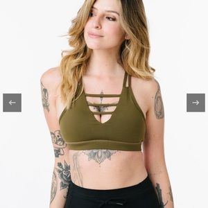 Olive Grid Bra